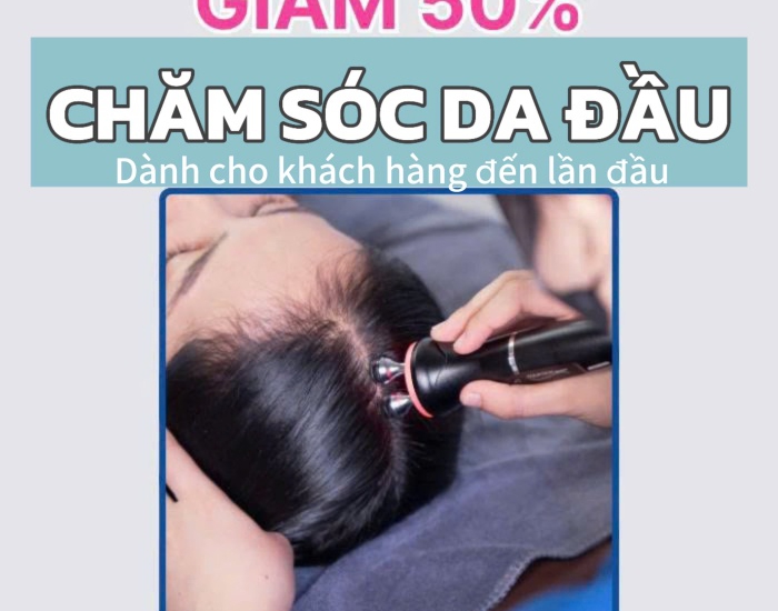 GIẢM 50% KHI CHĂM SÓC RỤNG TÓC, TRỊ GÀU- KHÁCH HÀNG ĐẾN LẦN ĐẦU TIÊN (trừ tẩy tế bào chết DA ĐẦU) 