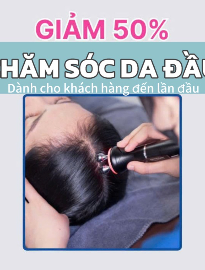GIẢM 50% KHI CHĂM SÓC RỤNG TÓC, TRỊ GÀU- KHÁCH HÀNG ĐẾN LẦN ĐẦU TIÊN (trừ tẩy tế bào chết DA ĐẦU) 